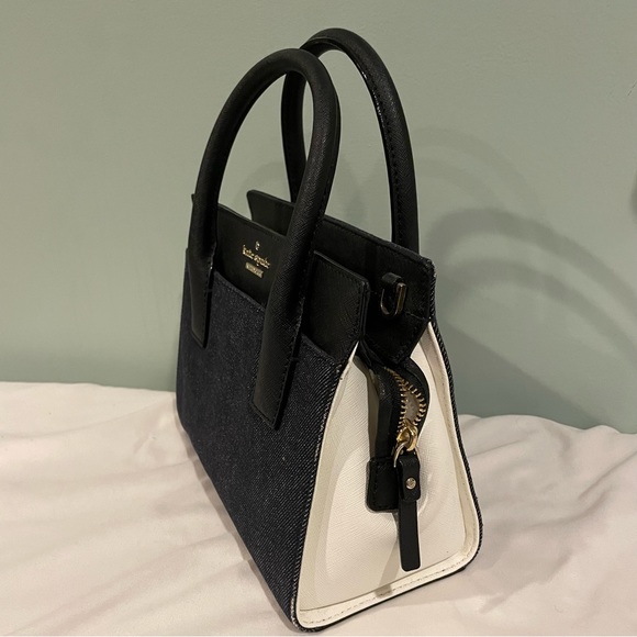 Kate Spade Saffiano-Trimmed Denim Handle Bag - Picture 3 of 5